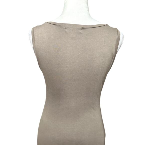Treasure & Bond Bodycon Midi Dress Draped Knit Fabric Brown Heathered Small NWOT - Picture 5 of 8